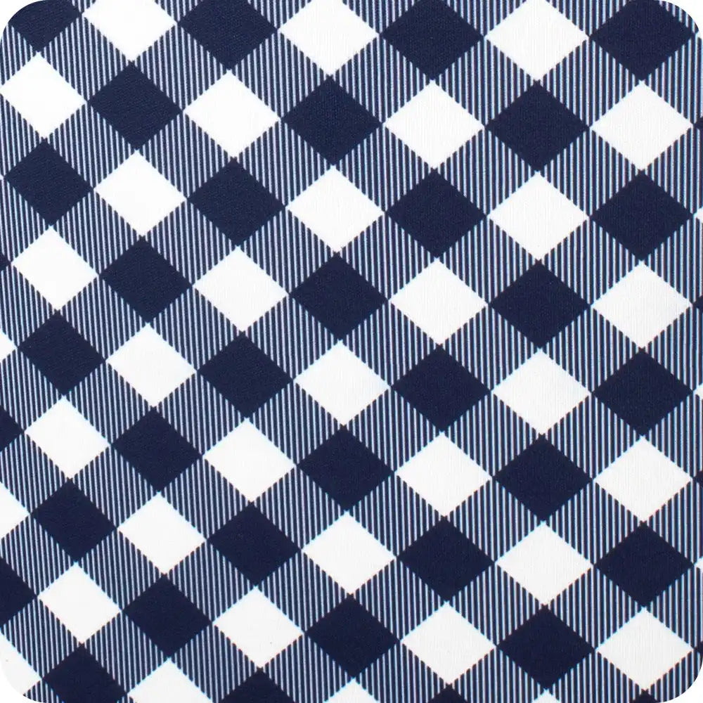 Gameday Gingham Navy + Orange Small Iced Cup Coolie