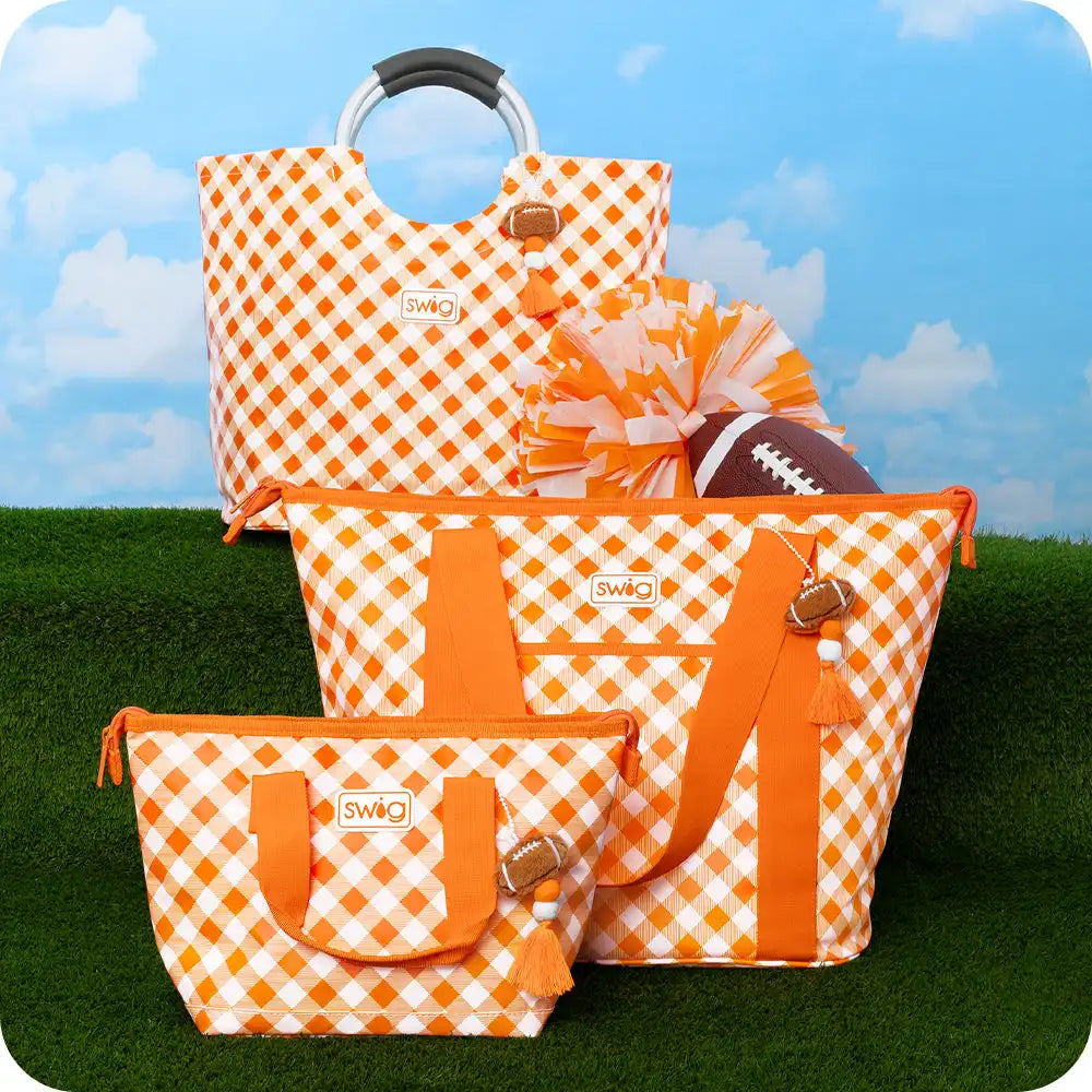 Gameday Gingham Orange Zippi 36 Cooler