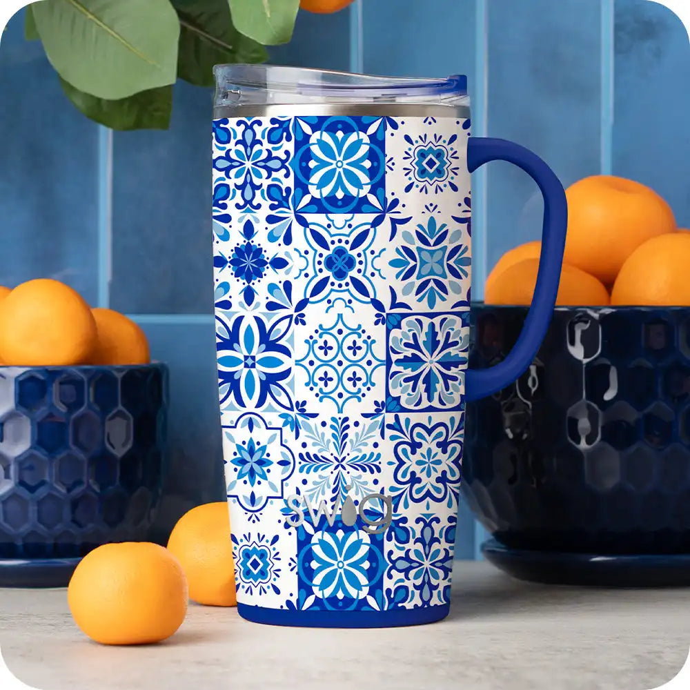 Indigo Tiles Travel Mug 22oz
