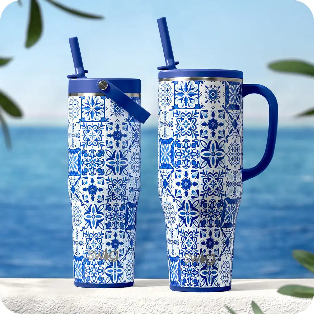 Indigo Tiles Mega Mug 40oz