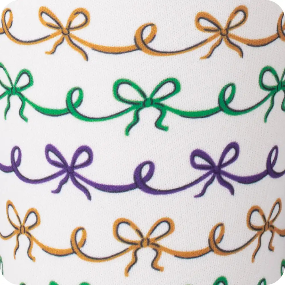 Mardi Gras Bows Medium Iced Cup Coolie