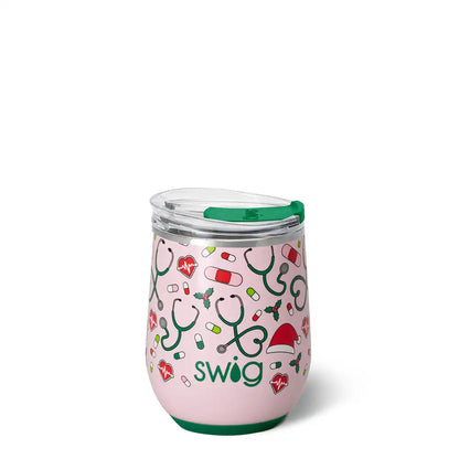 Santa's Scrubs Stemless Wine 12oz