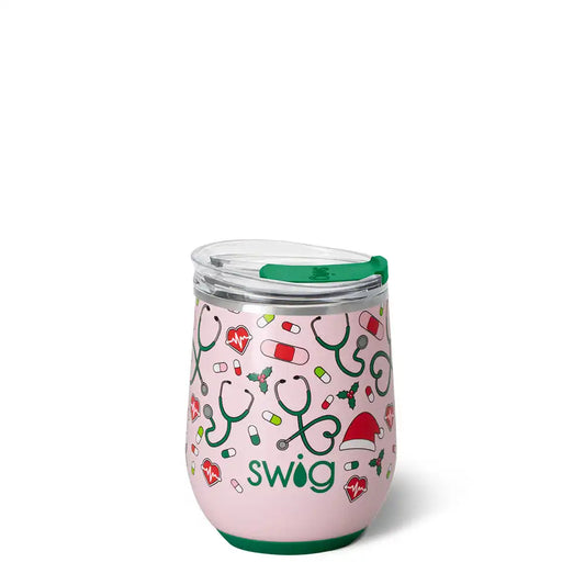 Santa's Scrubs Stemless Wine 12oz