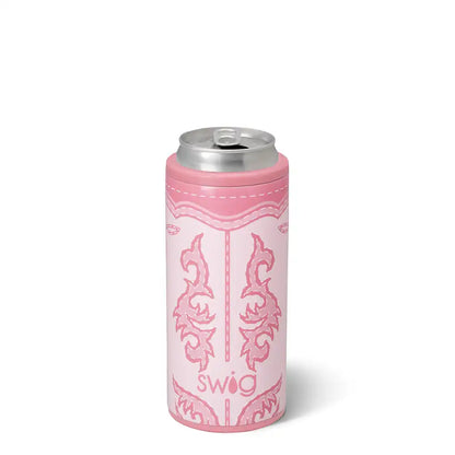 Boot Scootin' Pink Skinny Can Cooler 12oz