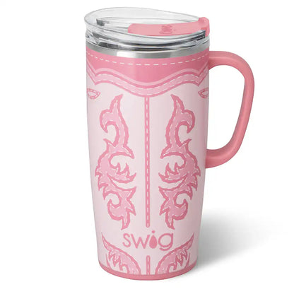 Boot Scootin' Pink Travel Mug 22oz