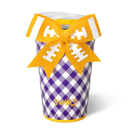Gameday Gingham Purple + Yellow Party Cup 24oz