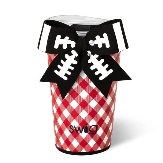 Gameday Gingham Red + Black Party Cup 24oz