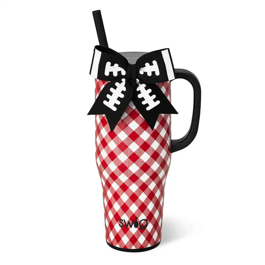 Gameday Gingham Red + Black Mega Mug 40oz