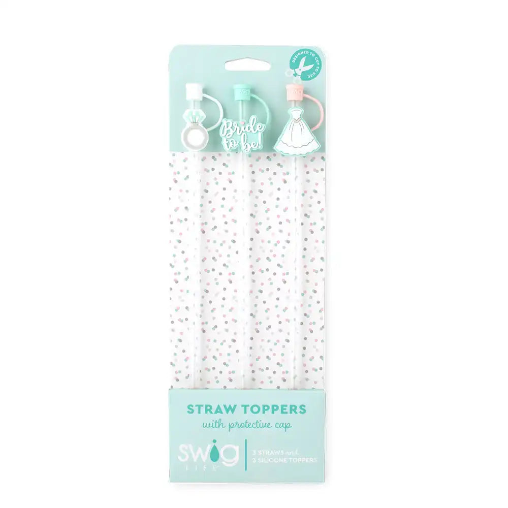 Bride to Be Straw Topper Set