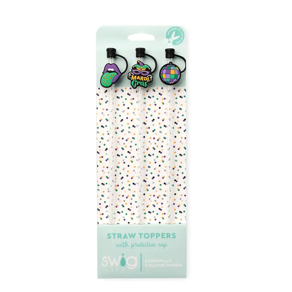 Mardi Gras Party Straw Topper Set