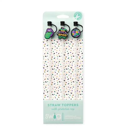 Mardi Gras Party Straw Topper Set