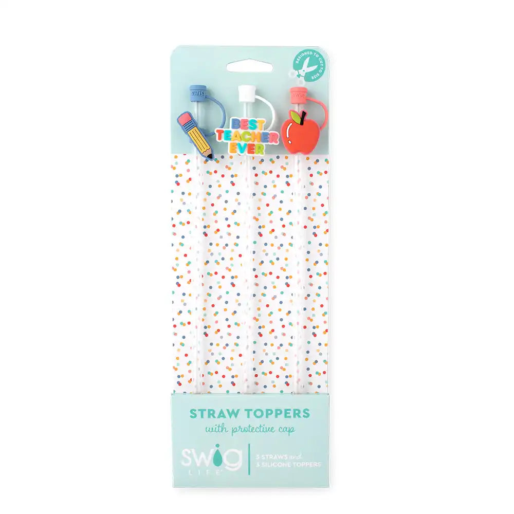 Teacher Life Straw Topper Set