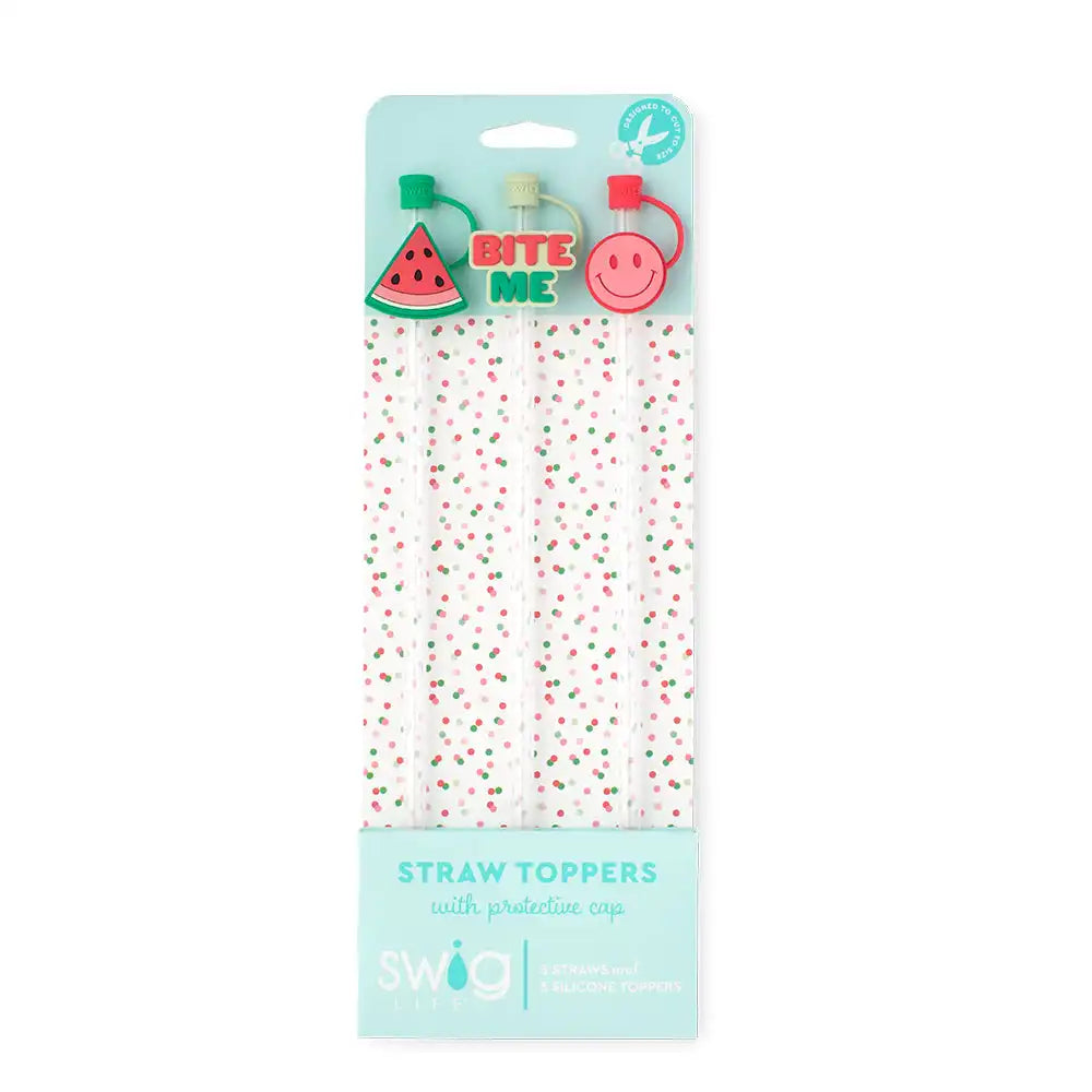 Melon Slice Straw Topper Set