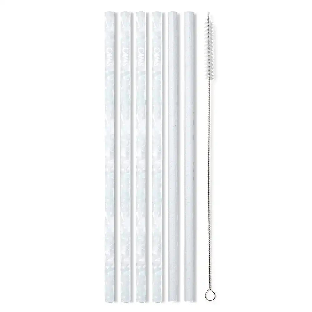 Bride to Be + Silver Glitter Reusable Straw Set