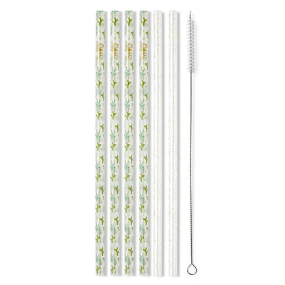 Desert Child + Gold Glitter Reusable Straw Set