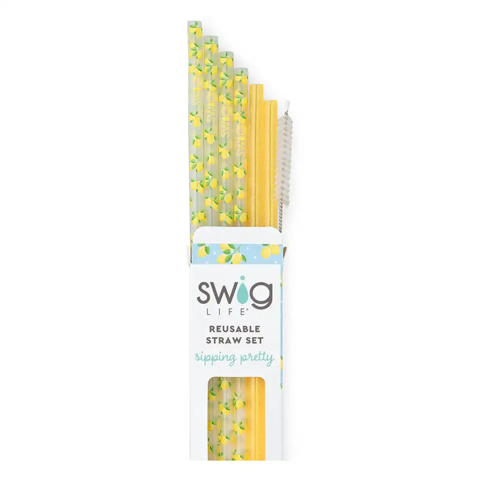Lemon Meringue Reusable Straw Set