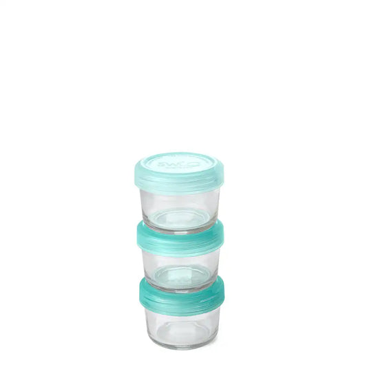 Aqua 3pc Glass Food Storage Small Set