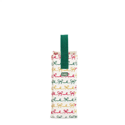 Christmas Bows Wine Reusable Gift Bag
