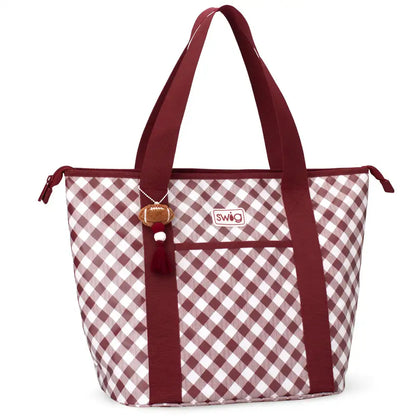 Gameday Gingham Maroon Zippi 36 Cooler
