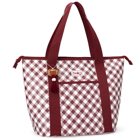 Gameday Gingham Maroon Zippi 36 Cooler