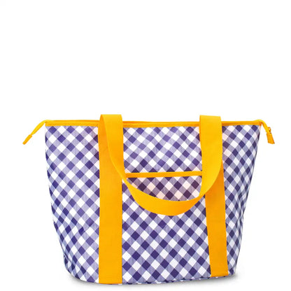Gameday Gingham Purple + Yellow Zippi 36 Cooler