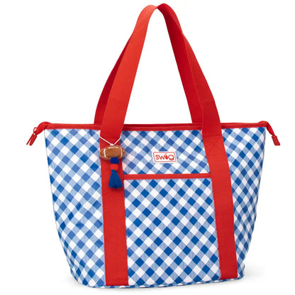 Gameday Gingham Royal + Red Zippi 36 Cooler