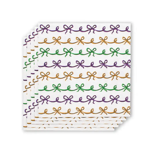 Mardi Gras Bows Cocktail Napkins