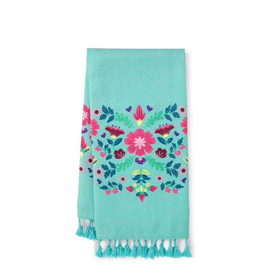 Flora Azul Tea Towel