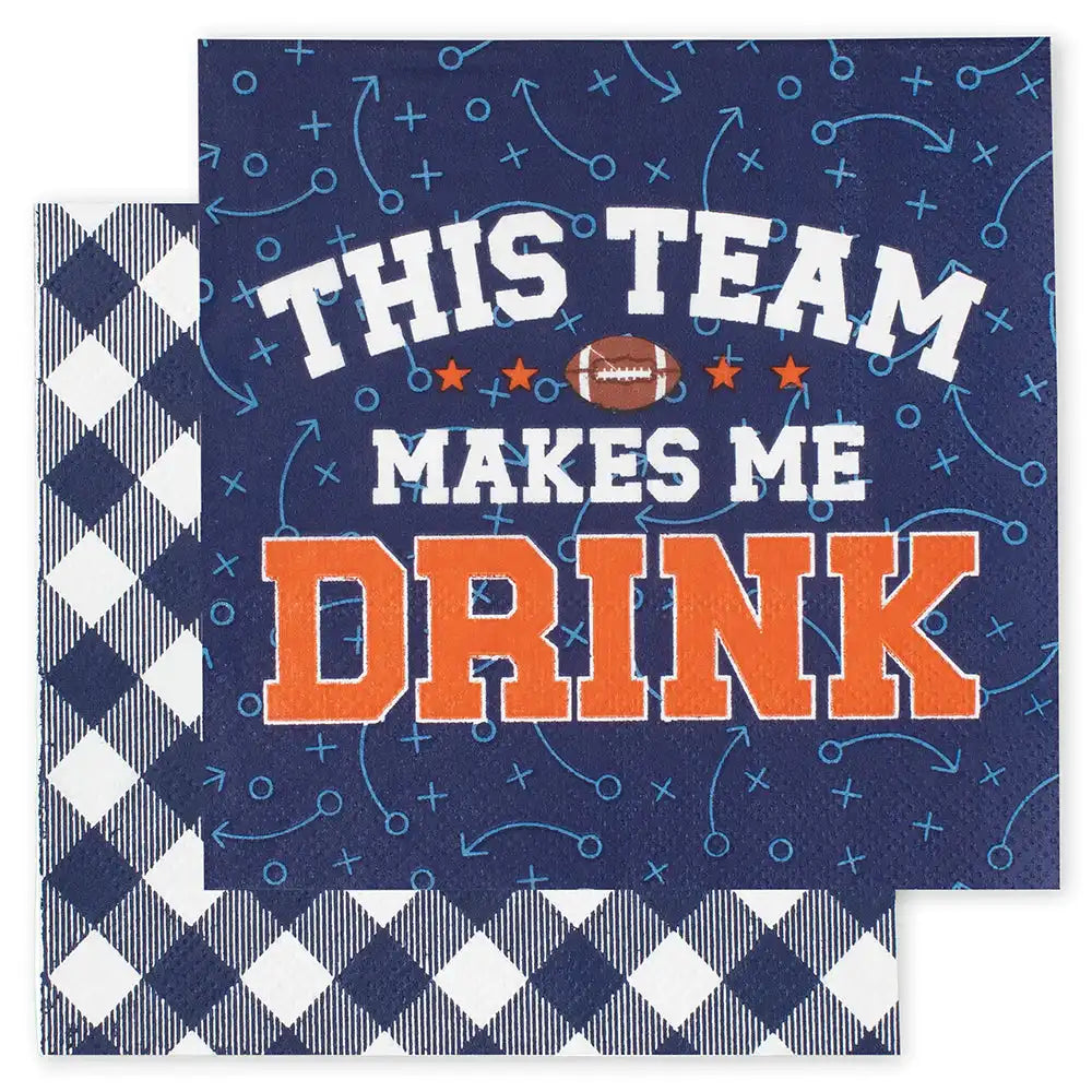 This Team Makes Me Drink Navy + Orange Cocktail Napkins