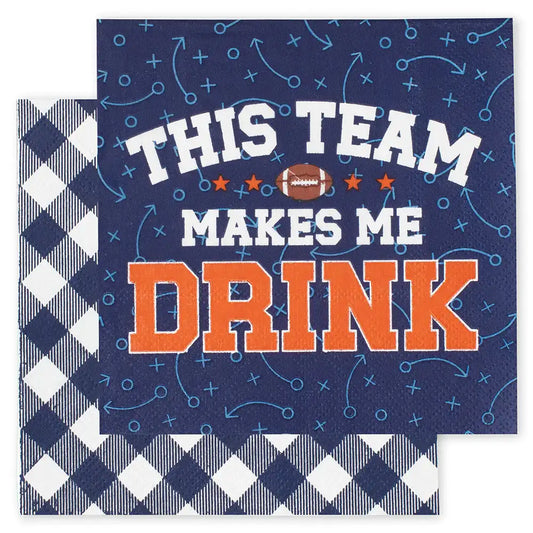 This Team Makes Me Drink Navy + Orange Cocktail Napkins
