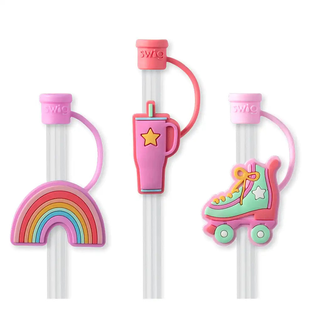 Roller Rink Straw Topper Set