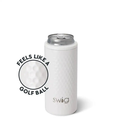White Golf Ball Skinny Can Cooler 12oz