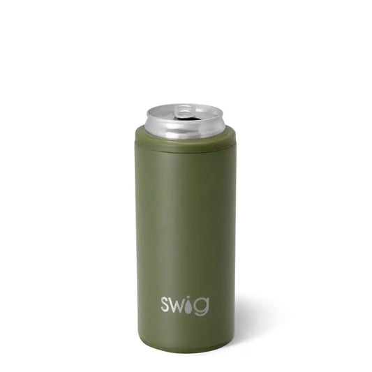 Olive Skinny Can Cooler 12oz