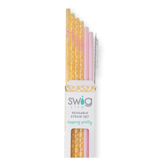 Oh Happy Day + Pink Reusable Straw Set