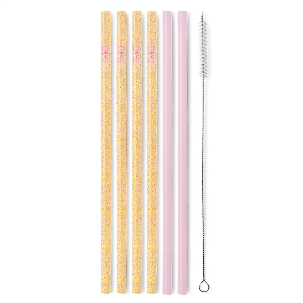 Oh Happy Day + Pink Reusable Straw Set