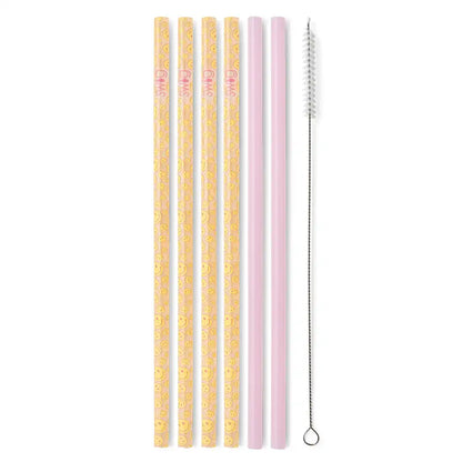 Oh Happy Day + Pink Reusable Straw Set
