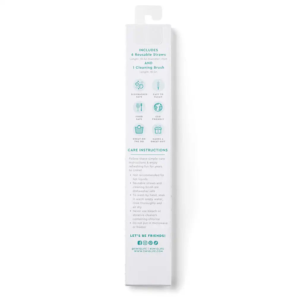 Teacher Life + Blue Reusable Straw Set