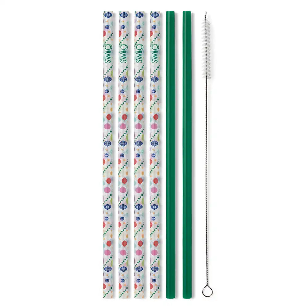 O Christmas Tree + Green Reusable Straw Set