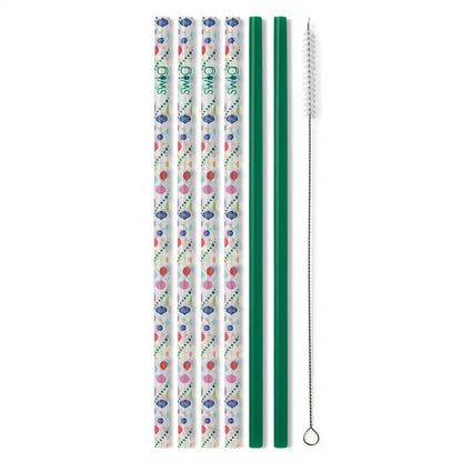 O Christmas Tree + Green Reusable Straw Set